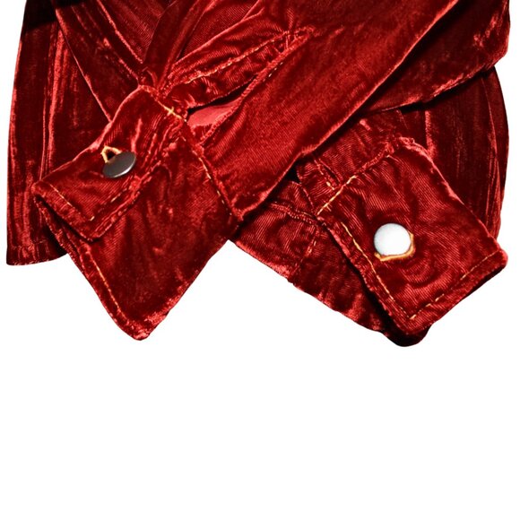 Vintage Red Velvet Turtleneck Blouse Small - Picture 6 of 11